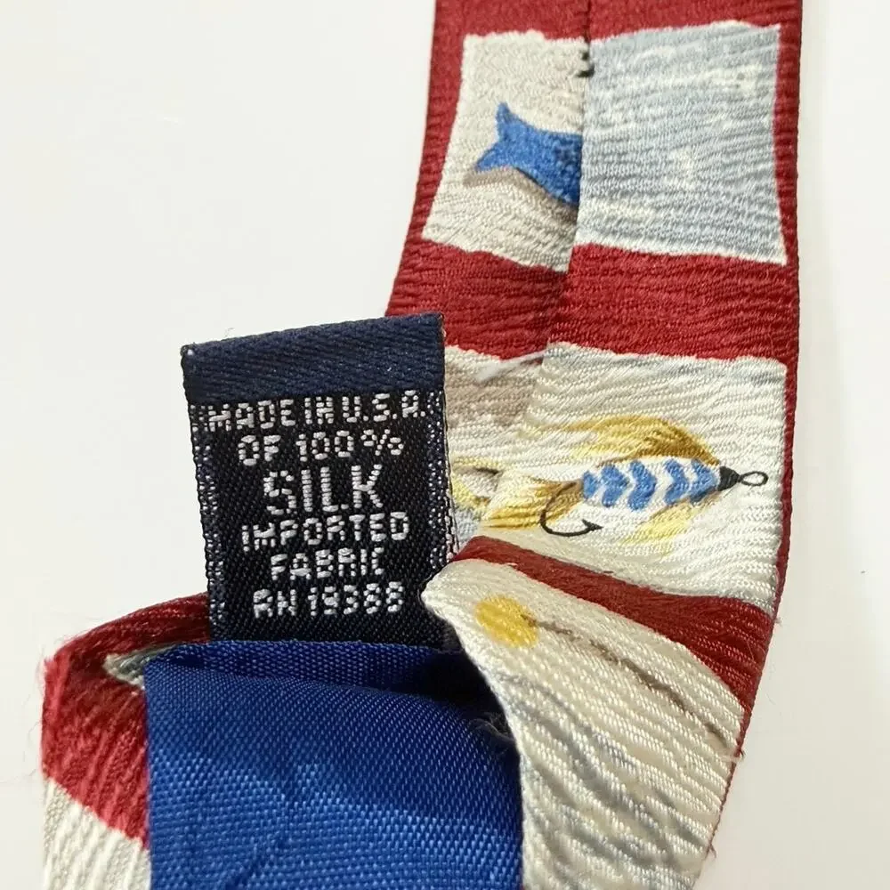 Vintage Nautica Fly Fishing Silk Tie